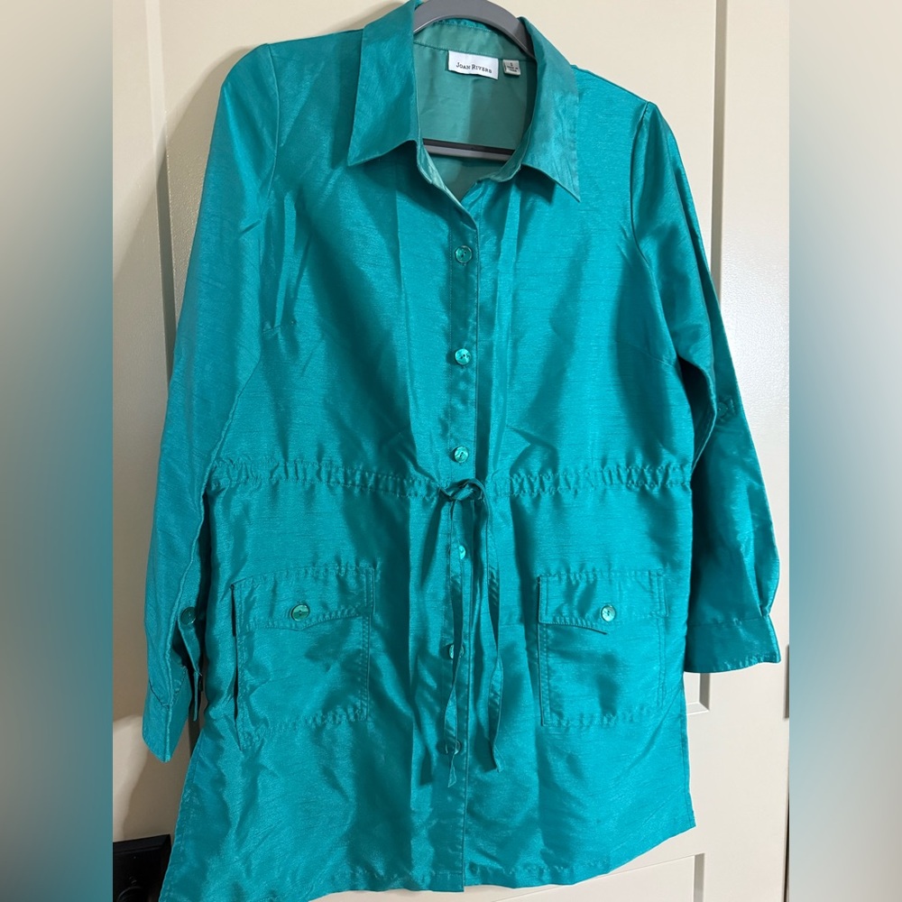 Joan Rivers Jade Green Coat